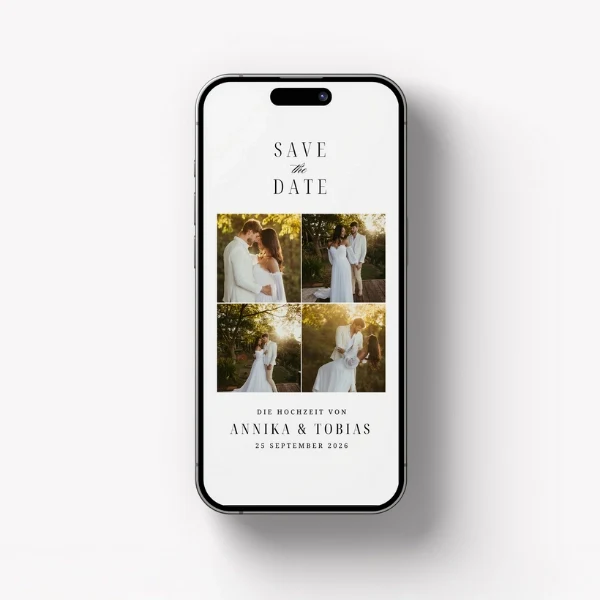 Save the Date WhatsApp Vorlage Hochzeit kostenlos - Mit Bildern V1
