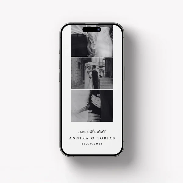 Save the Date WhatsApp Vorlage Hochzeit kostenlos - Elegant