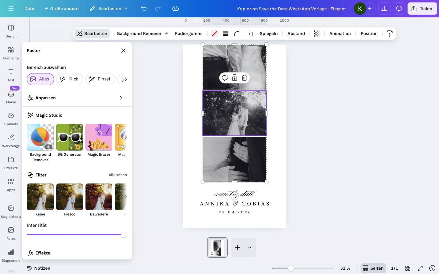 Save the Date Vorlage bearbeiten - Schritt 5