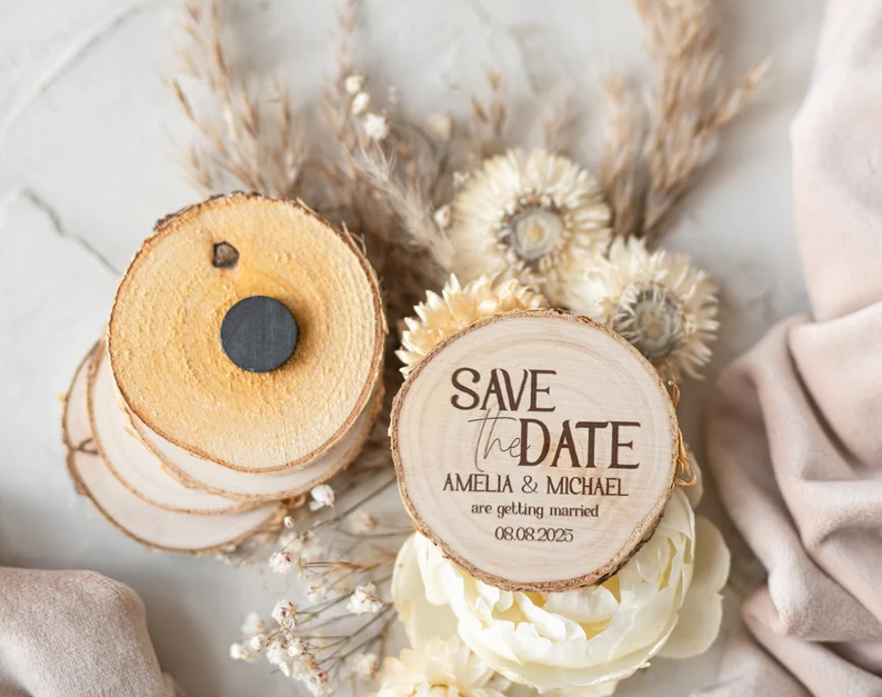 Save the Date Holz Magnete