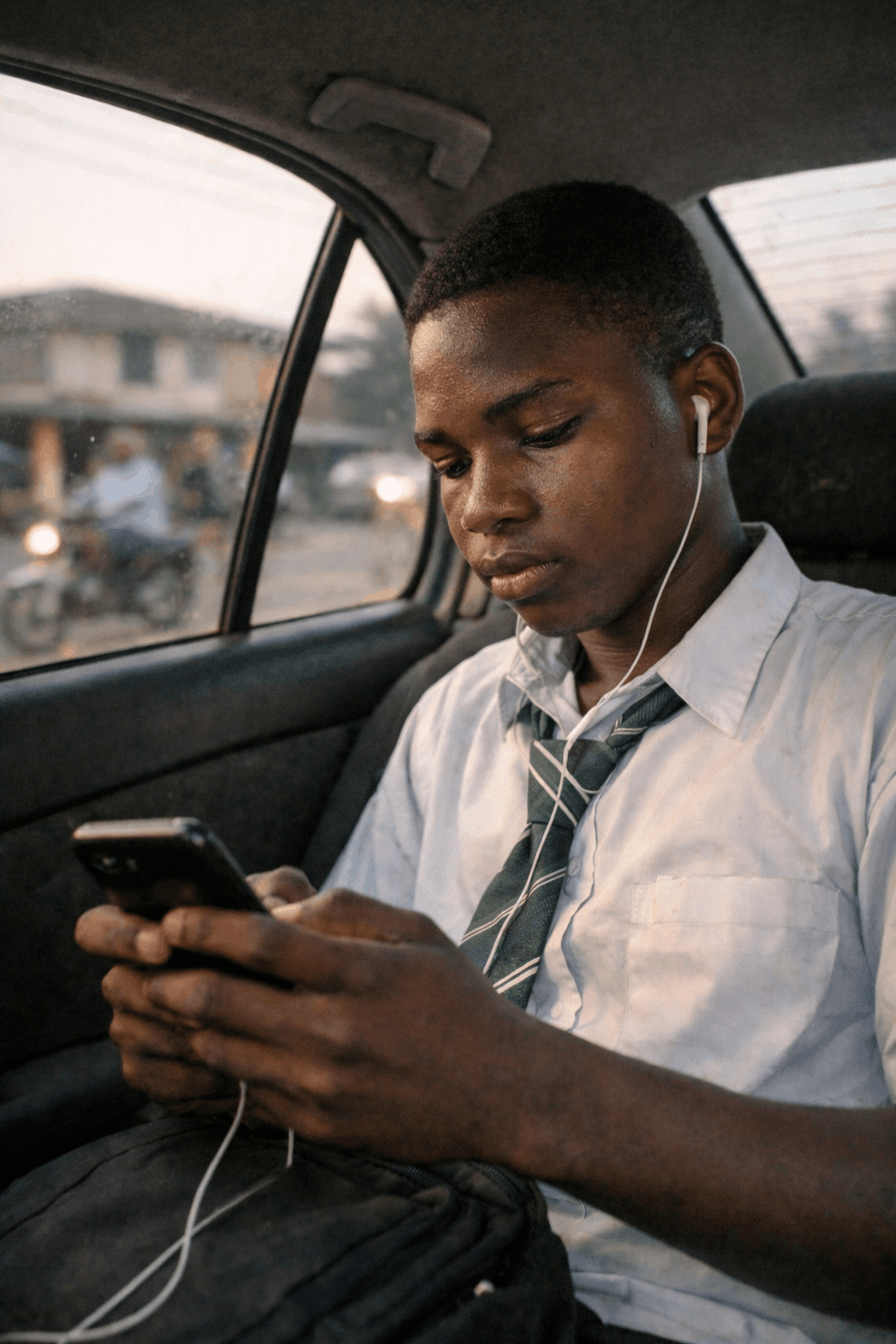 Student studying with Kuji