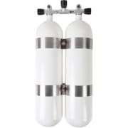 2x7L 232 Bar stålflasker (hvite) Convex, komplett m/kran & iso