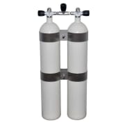 2x8,5L 232 Bar stålflasker (hvite) Concave, komplett m/kran & iso