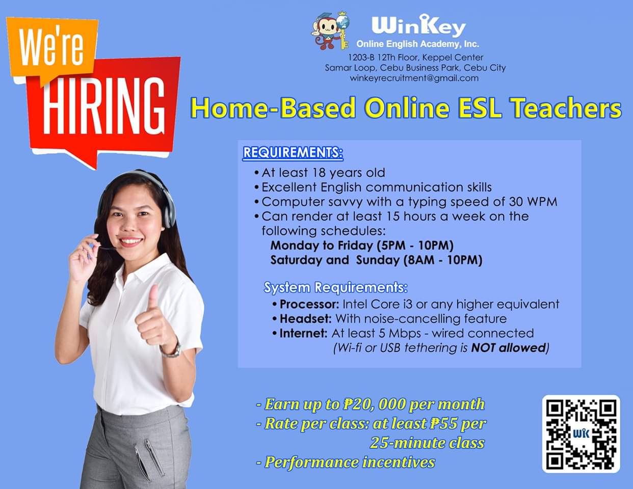 WinKey Online English Academy Hiring Homebased ESL Teachers Now!
