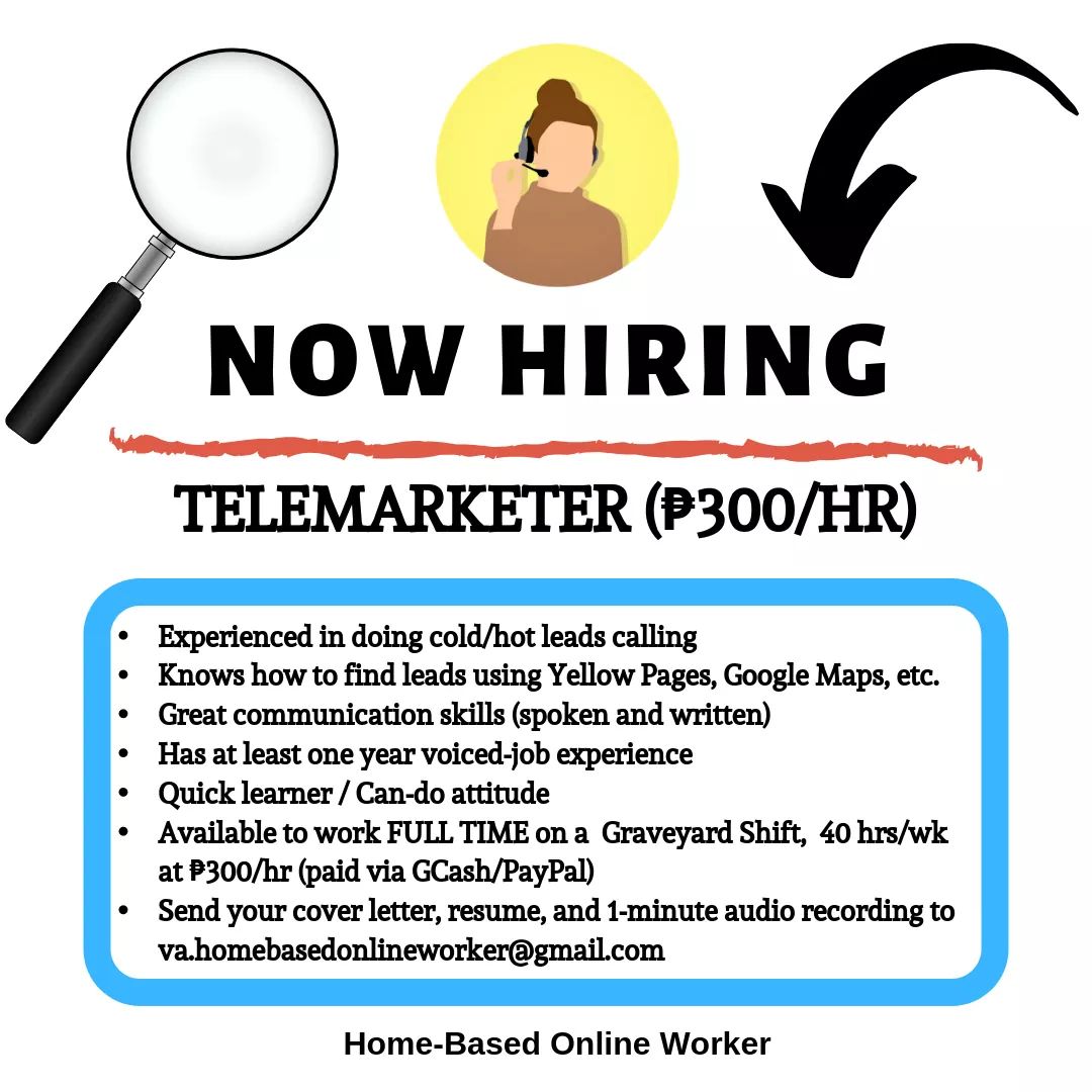 home-based online telemarketer