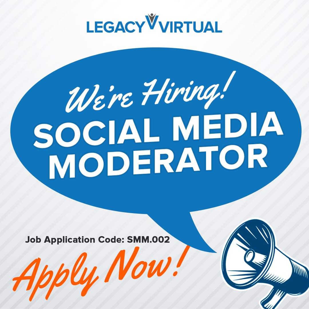 Legacy Virtual is hiring Social Media Moderator