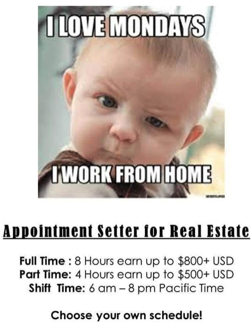 Looking for appointment setters for real estate