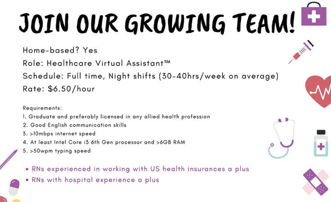 Work with us at Hello Rache! Perks of being a Healthcare Virtual Assistant!