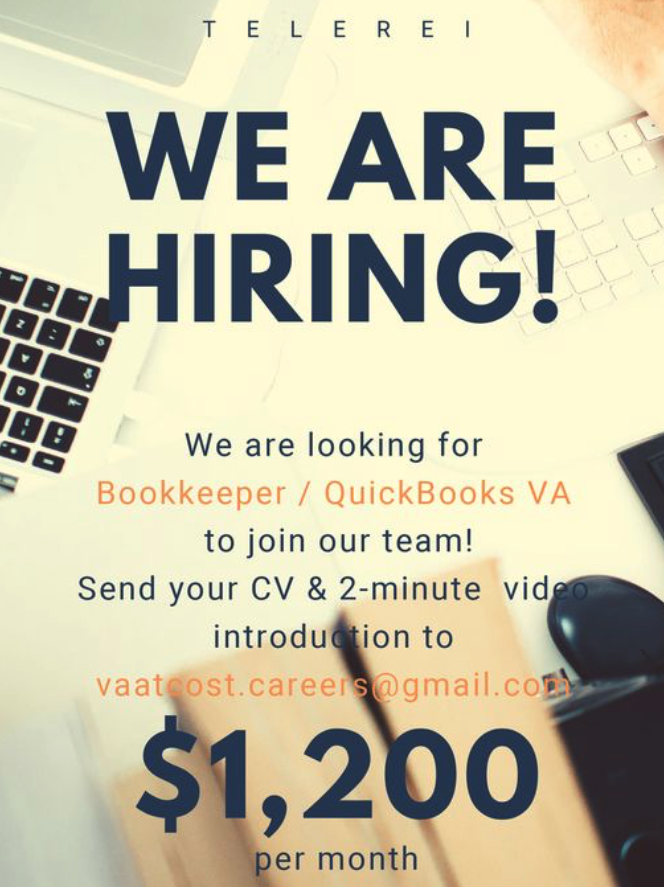 WE ARE HIRING Bookkeeping / QuickBooks VA!