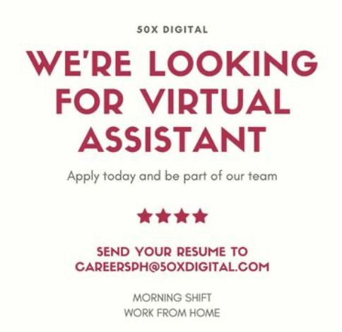 50x Digital looking for a Virtual Assistant for a medical/health U.S. based company