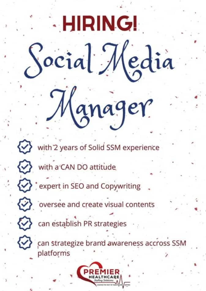 Calling all Social Media Managers in the house! We are hiring Social Media Manager!