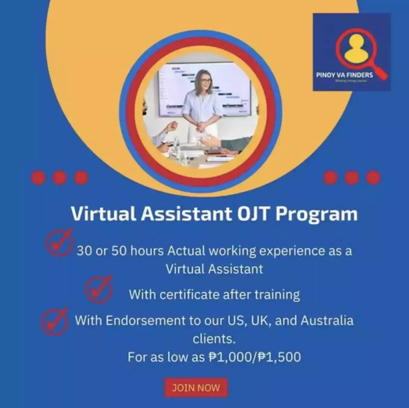 Virtual Assistant OJT Program exclusive for Filipinos