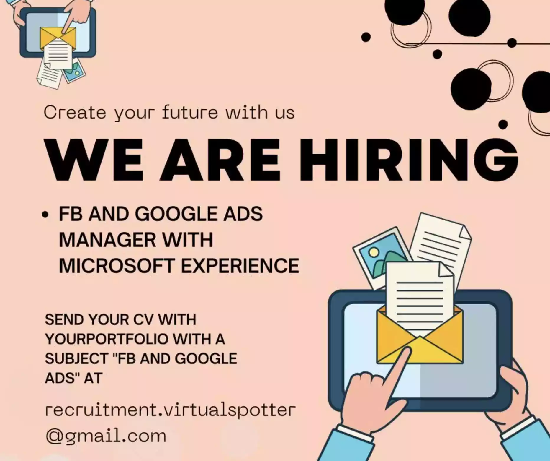 Virtual Spotter Hiring FB and Google Ads Manager with Microsoft Experience