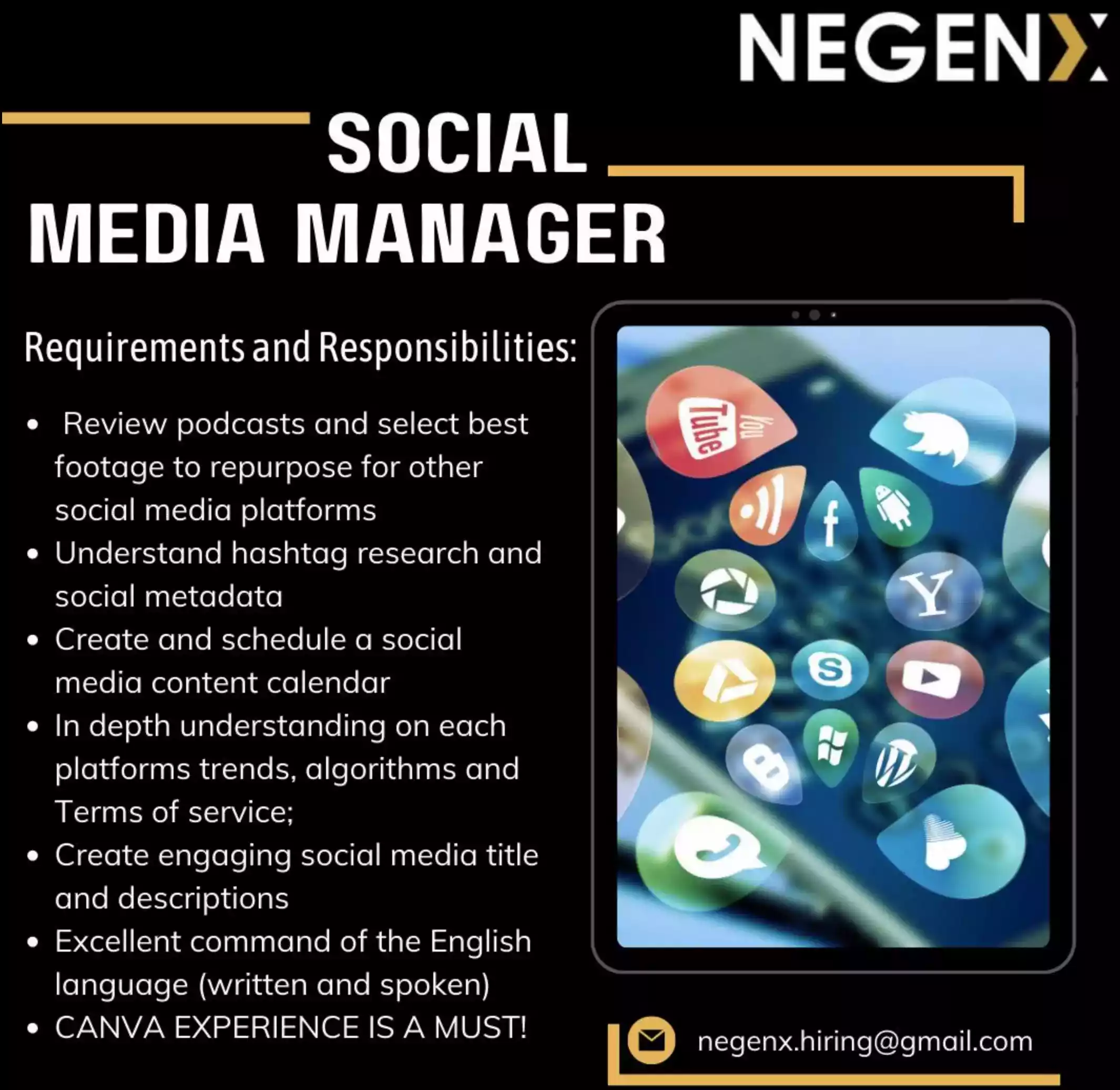 We are hiring awesome Social Media Manager! Flexible work hours & Competitive salary!