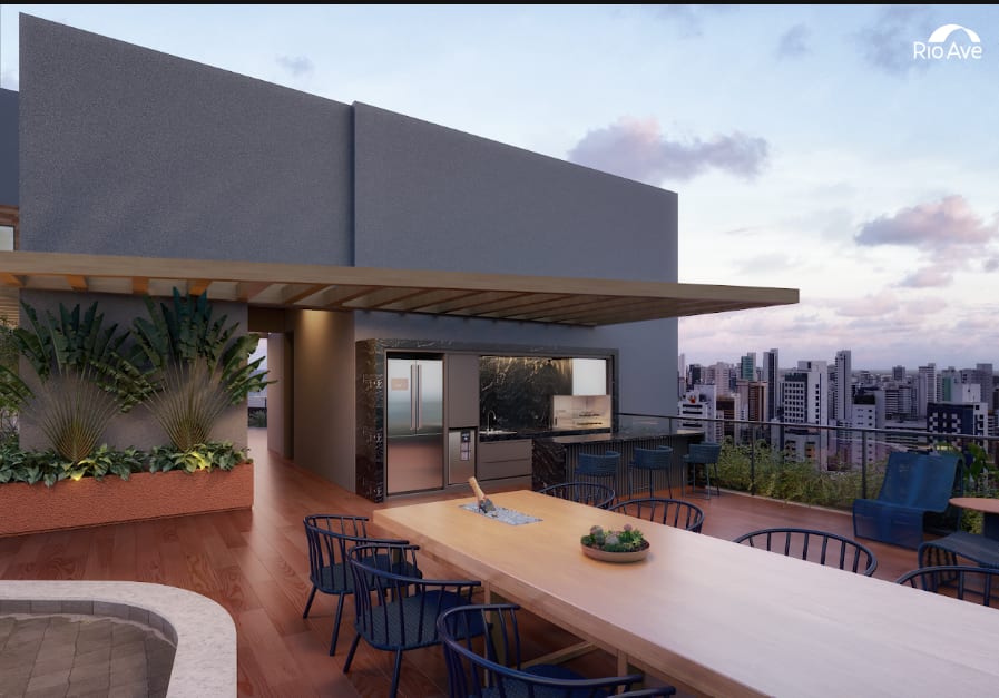 Espaço gourmet externo no rooftop