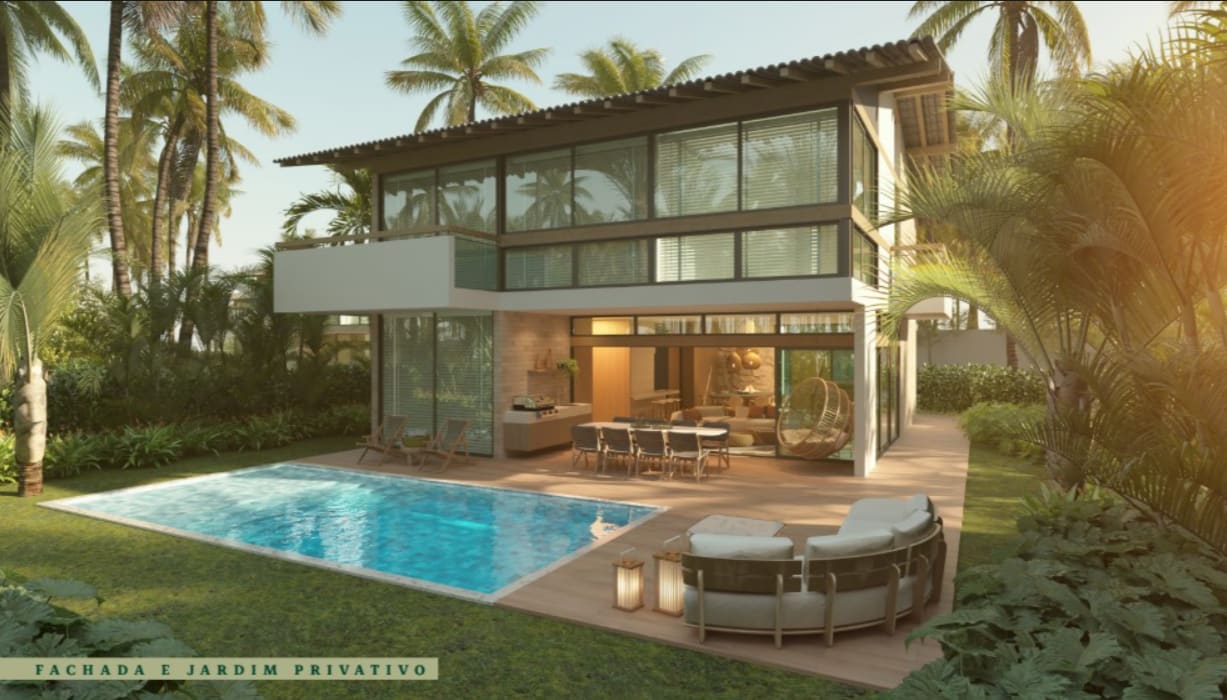 Fachada Casa com Jardim Privativo - Beach Class Manguinhos