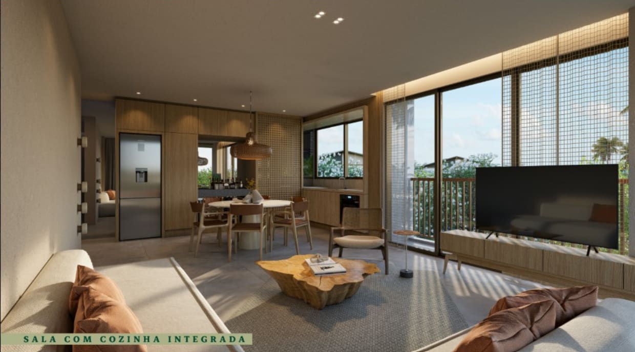 Planta - Apartamento 3 Quartos, Sala e Cozinha Integrada - Beach Class Manguinhos