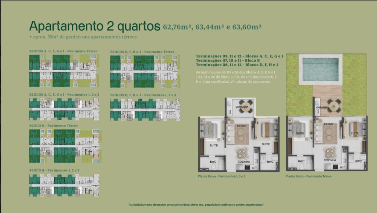 Planta - Apartamento 2 Quartos - Beach Class Manguinhos