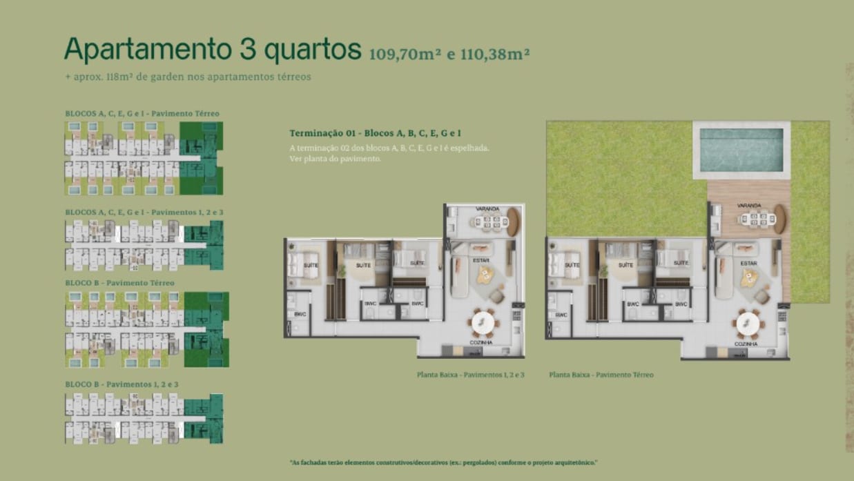 Planta - Apartamento 3 Quartos - Beach Class Manguinhos