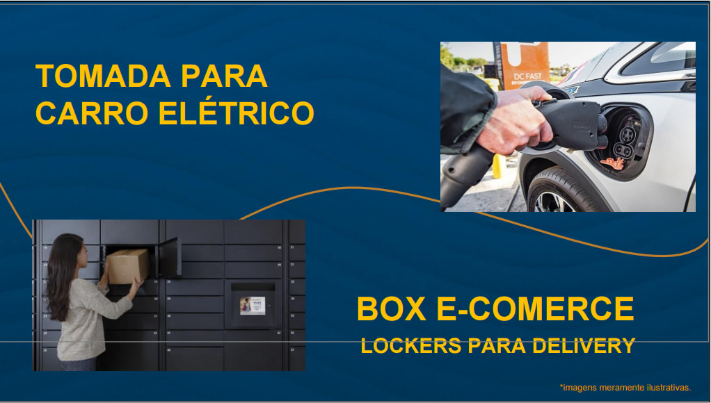 EV charging station and e-commerce delivery box - Beiramar Prince