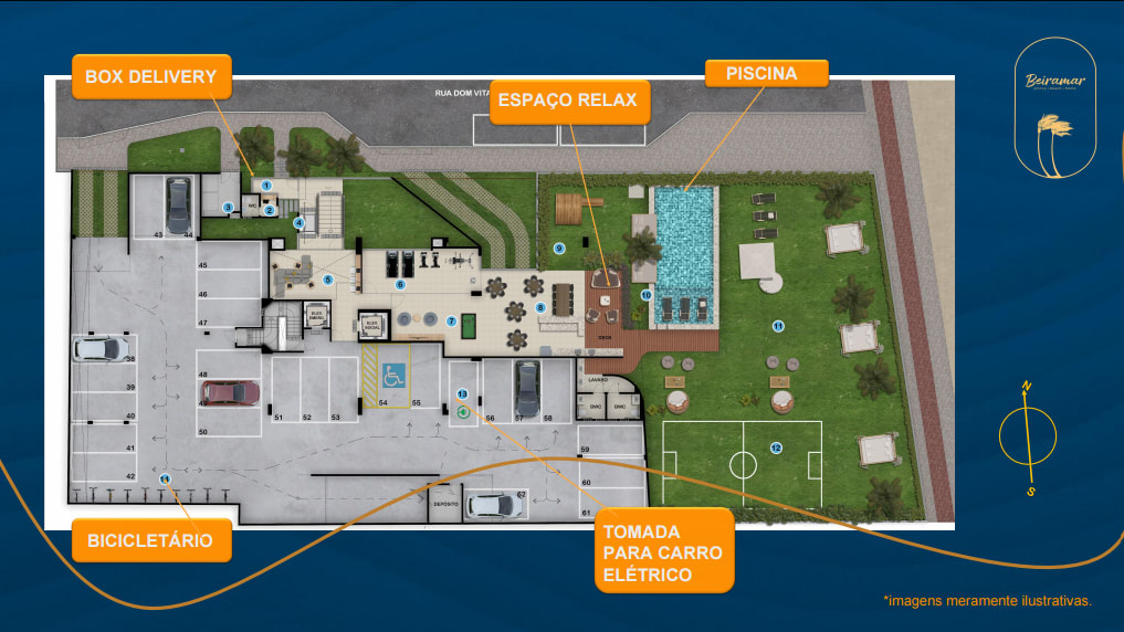 Ground floor plan with leisure areas - Beiramar Prince