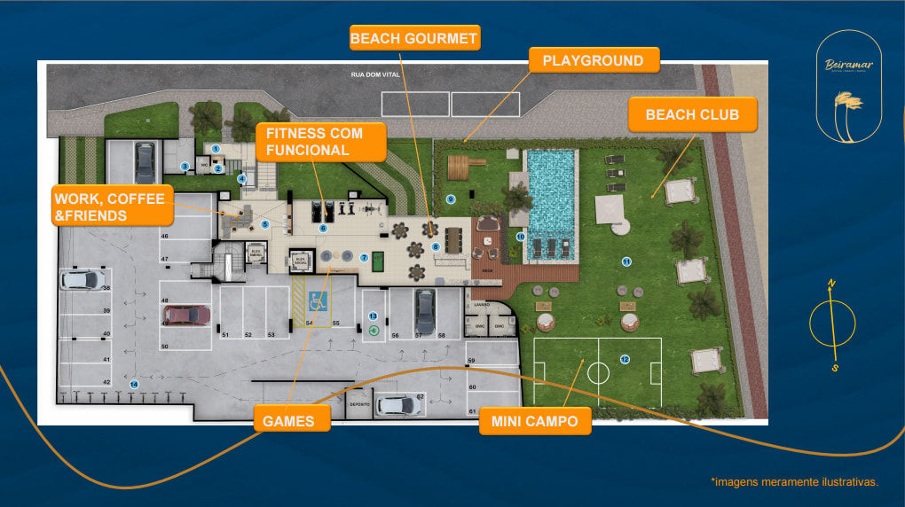 Ground floor plan, full leisure area - Beiramar Prince