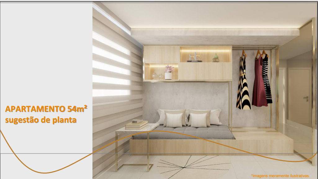 Bedroom of the 54m² apartment - Beiramar Prince
