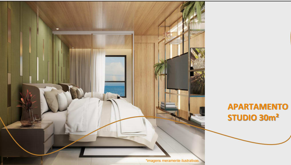 Bedroom of the 30m² studio - Beiramar Prince