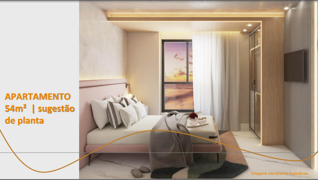 Second bedroom of the 54m² apartment - Beiramar Prince