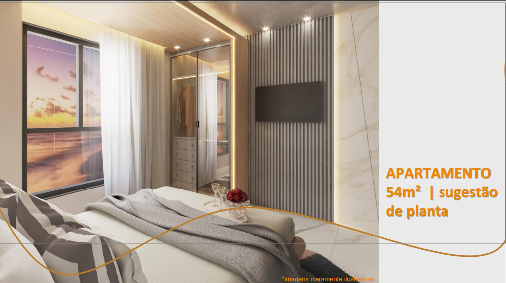 Bedroom of the 54m² apartment - Beiramar Prince