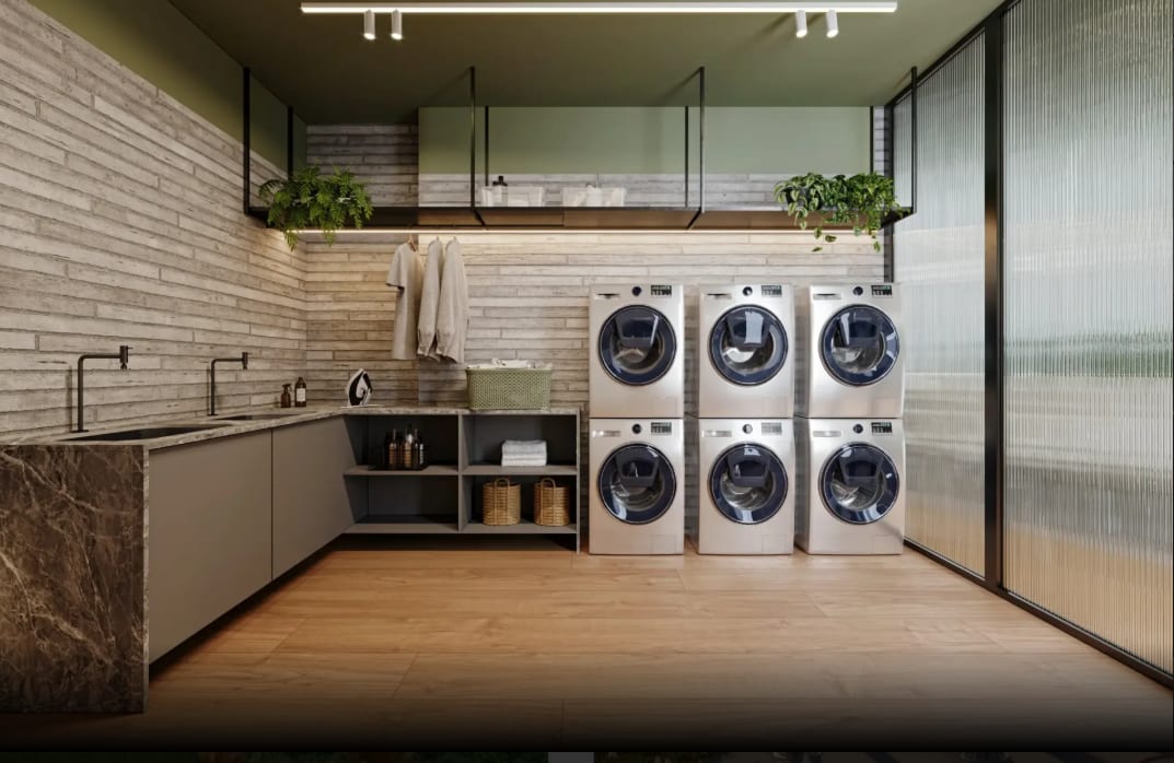 Shared laundry room at Concept João Farinha
