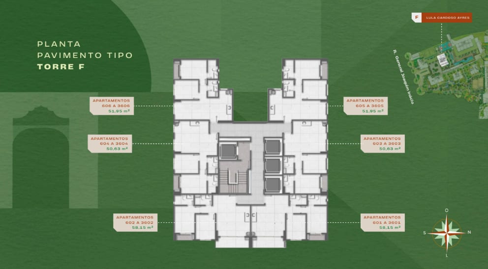 Typical floor plan, Tower F (Phase 1)