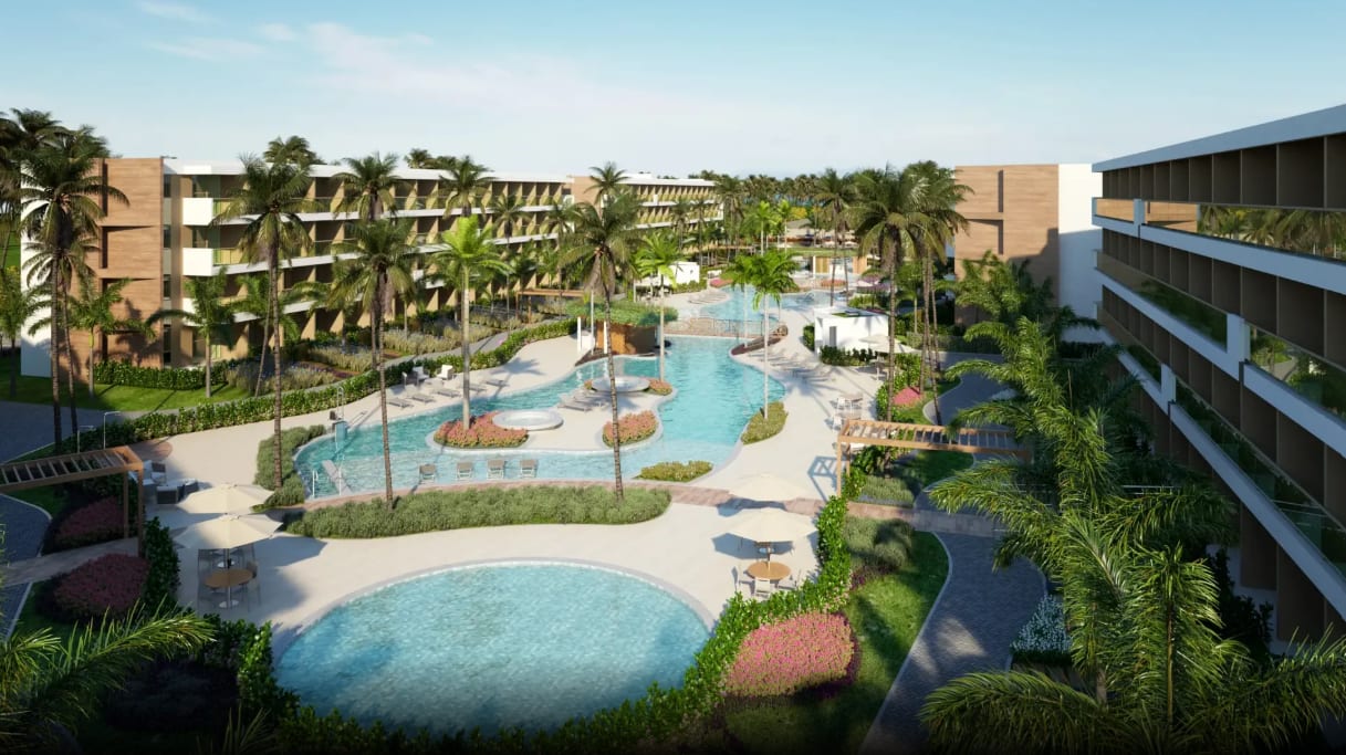 Aerial view of the pool complex at Beach Class Wave
