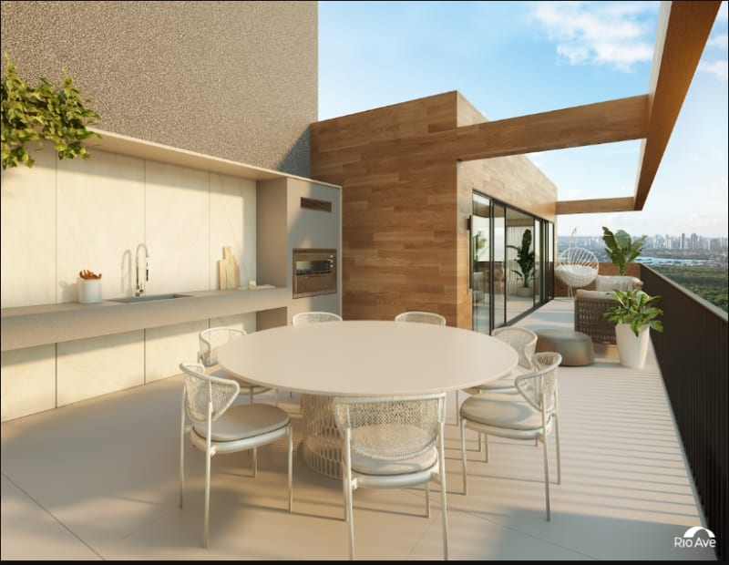 Varanda com piscina privativa do Duplex Acácia de 271m² no Jardins Ângela Vieira