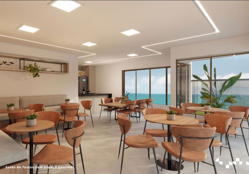Rooftop party room with gourmet space