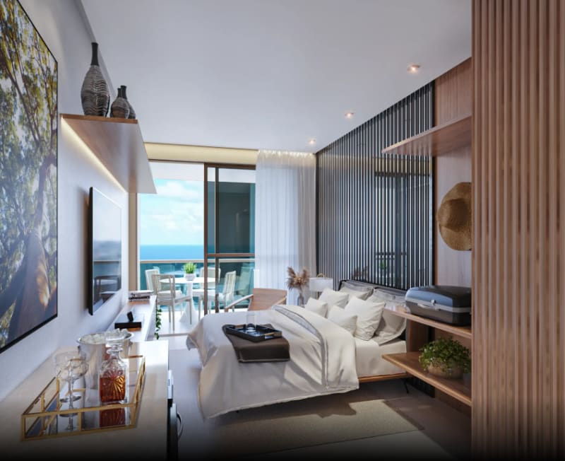 Bedroom with ocean view