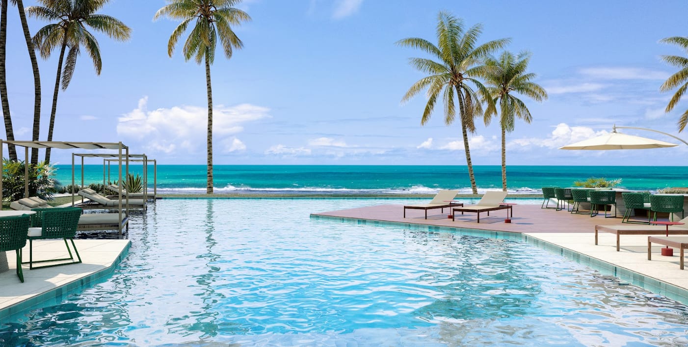 Piscina com design maravilhoso