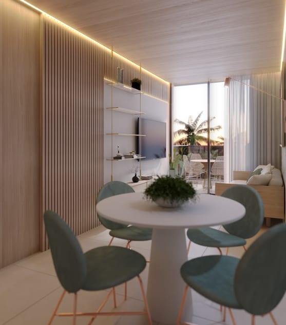 Cozy 2-bedroom finely decorated living room with a view at Costa Azul