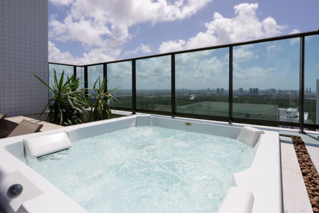 Comfortable hot tub