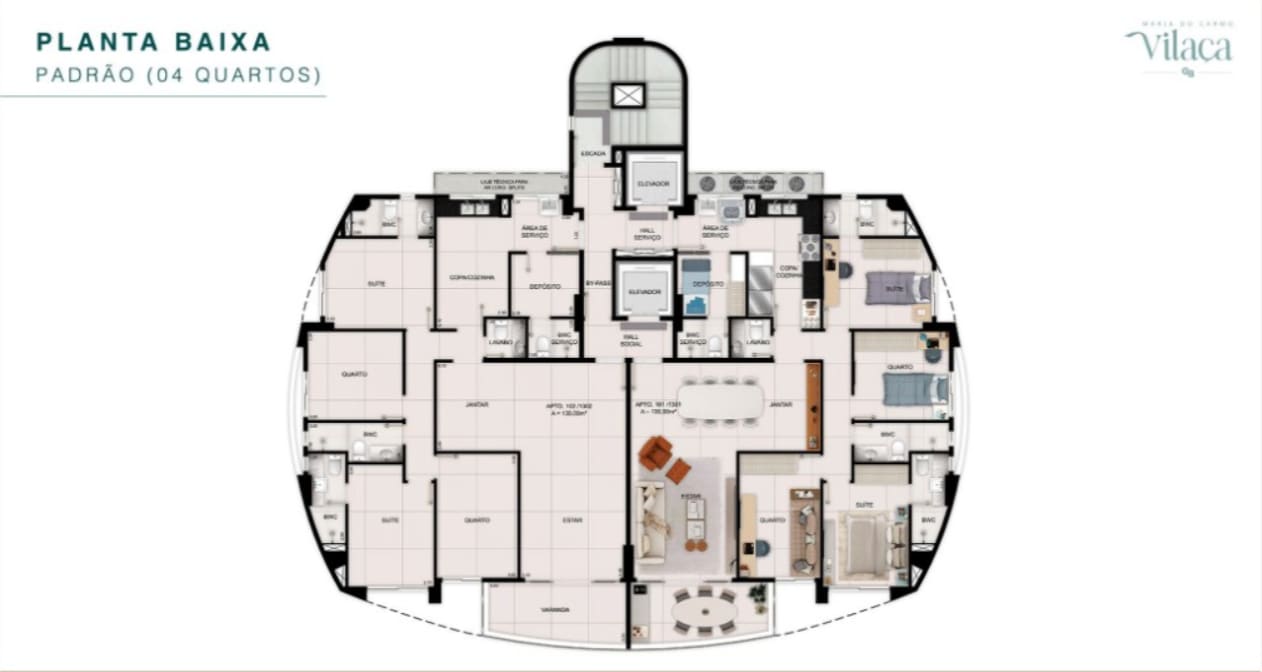Planta Baixa Tipo 130m2