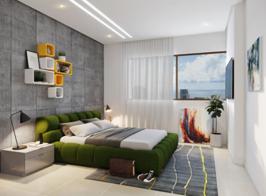 Master bedroom with natural light