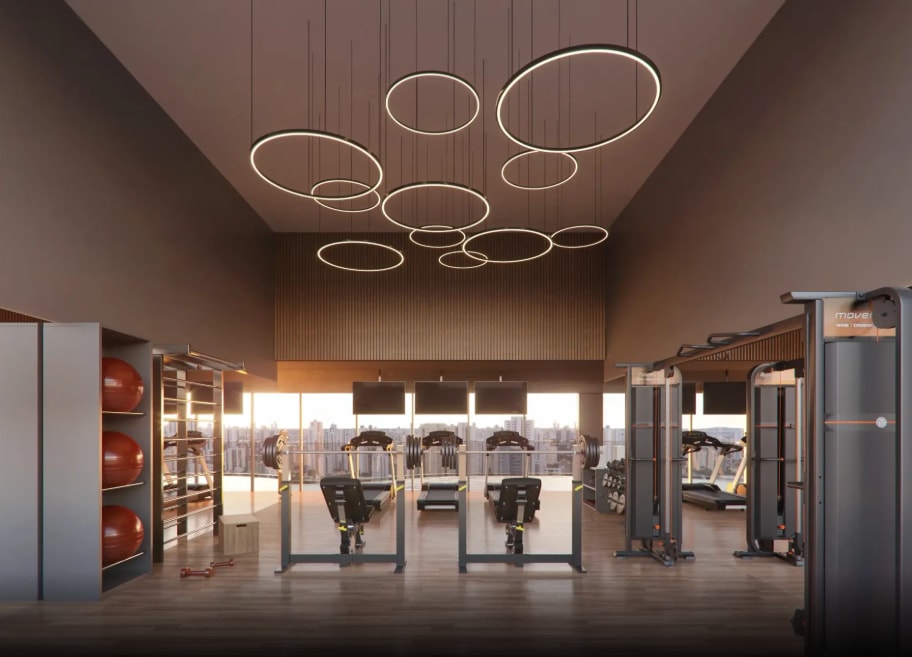 Rooftop Fitness with panoramic views
