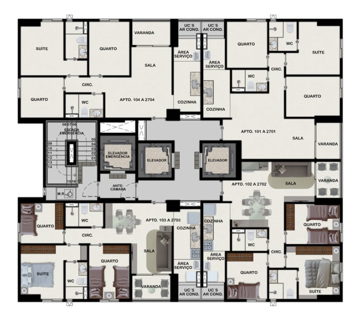 Floor Plan with Kitchen and Living Room Integration