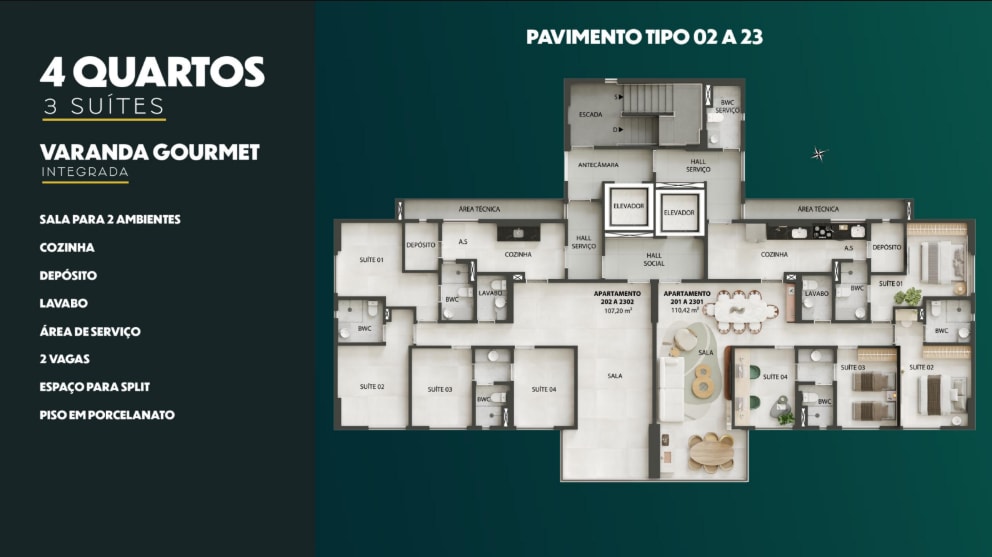 Typical Floor Plan 107 sqm