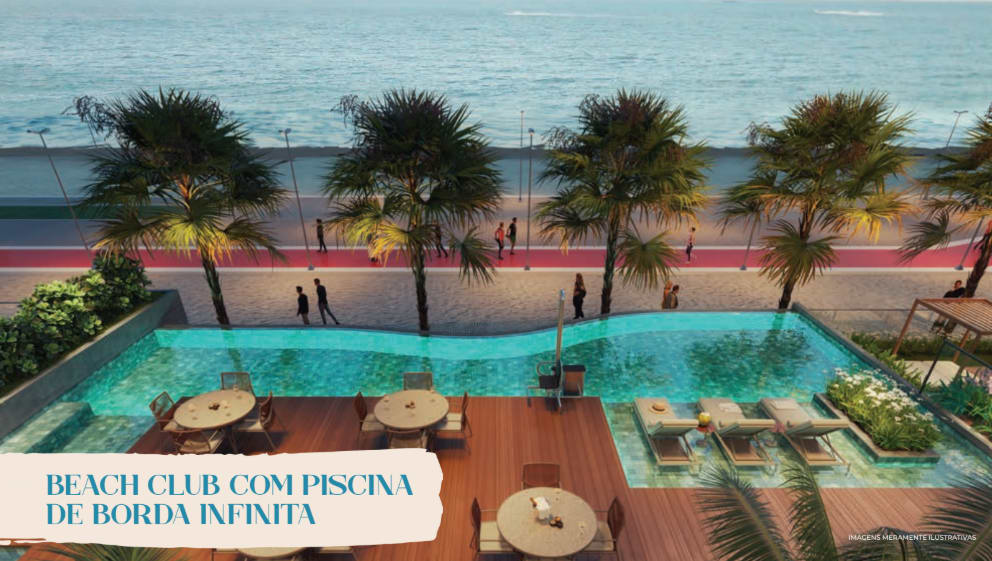 Beach Club with infinity-edge pool at Terrazza Beira Mar
