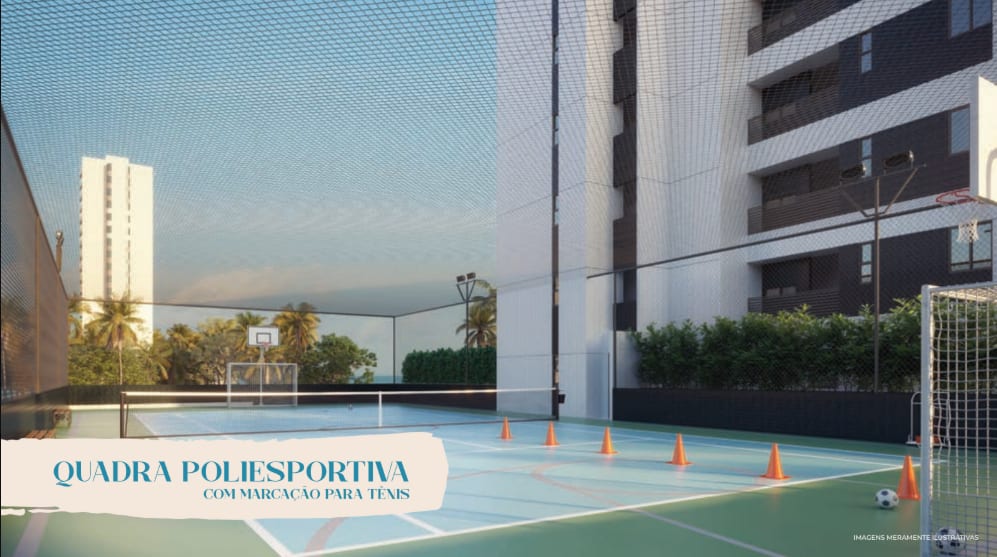 Sports court with tennis markings at Terrazza Beira Mar