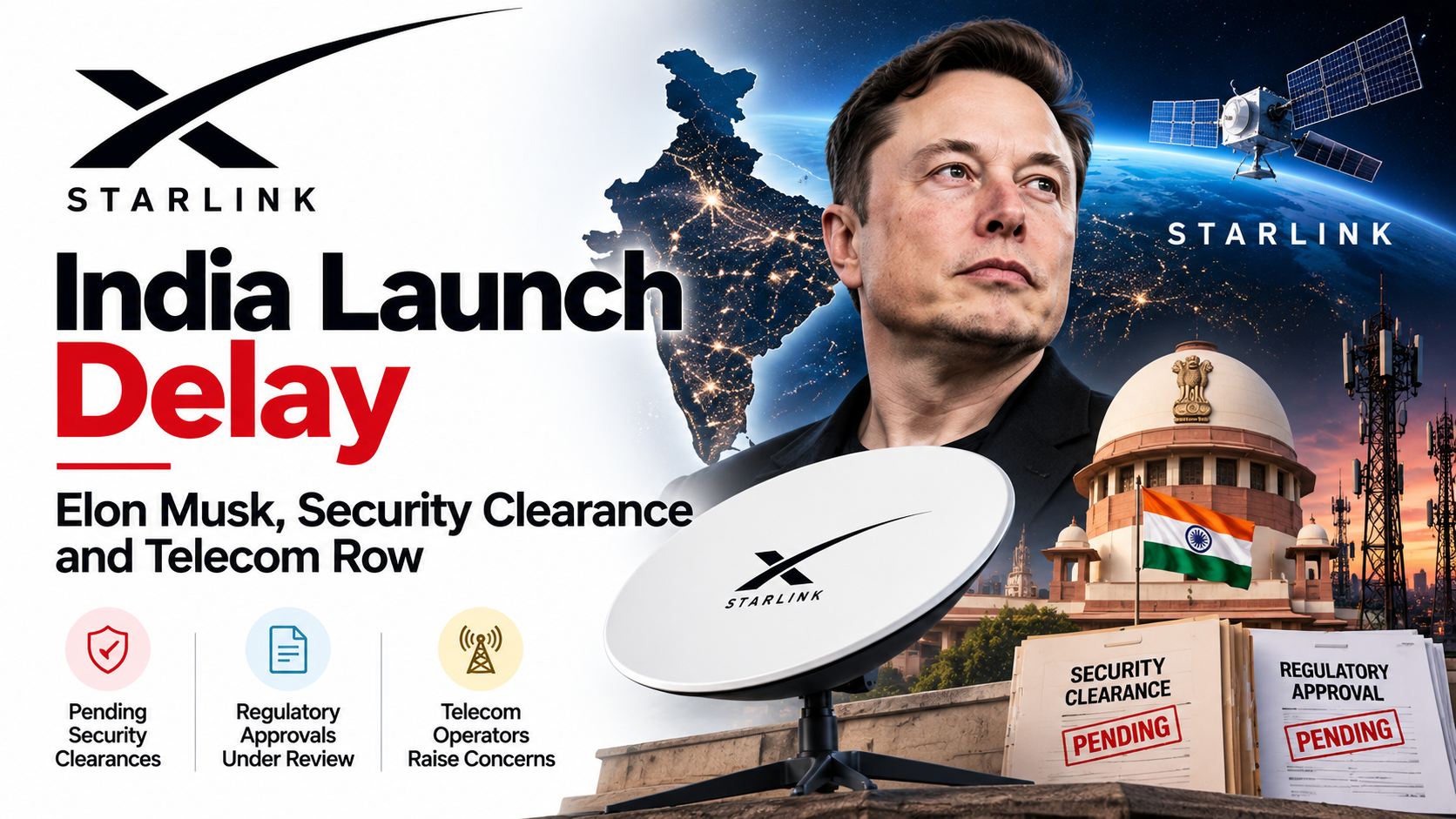 Starlink’s India Launch Stalls as Elon Musk Takes on Regulators and Telecom Giants