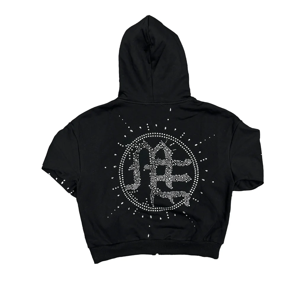 ‘Eclipse’ Black Rhinestone hoodie