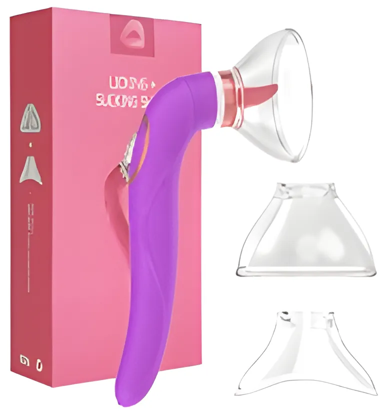 Sucking Vibrator with Tongue - Dual Action Toy | MyFun.lk