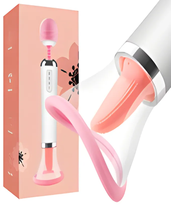 Sucking Vibrator with Tongue and Head - Triple Action | MyFun.lk